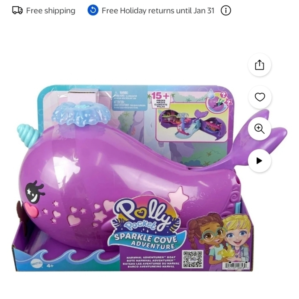 Sparkle Cove Adventure Whale Toy - Purple